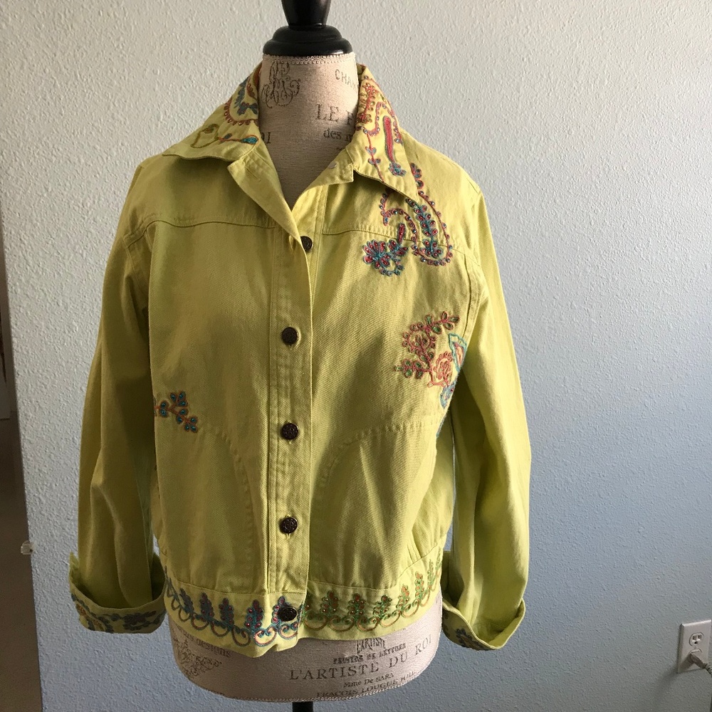 Coldwater Creek Embroidered  Jean Jacket